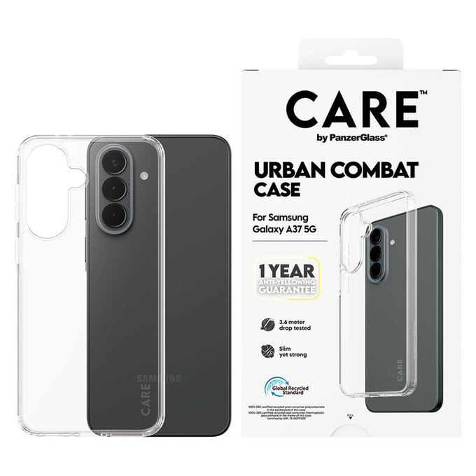 Ovitek Urban Combat za Samsung Galaxy A37, Prozorna, PanzerGlass