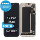 Zaslon Soft OLED 120Hz za iPhone 17 Pro Max - Steklo na dotik + Okvir, Genuine Apple