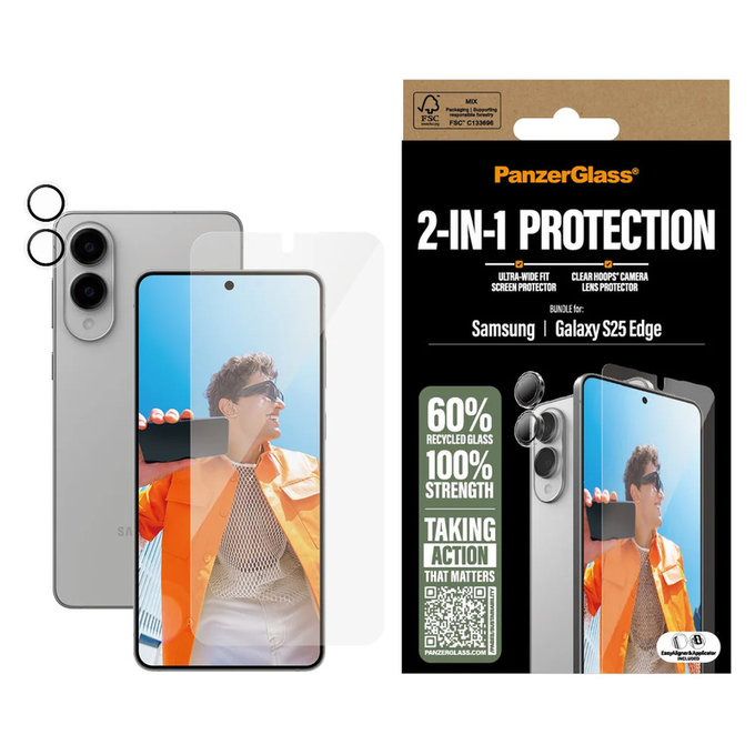 Bundle 2v1 za Samsung Galaxy S25 Edge, PanzerGlass