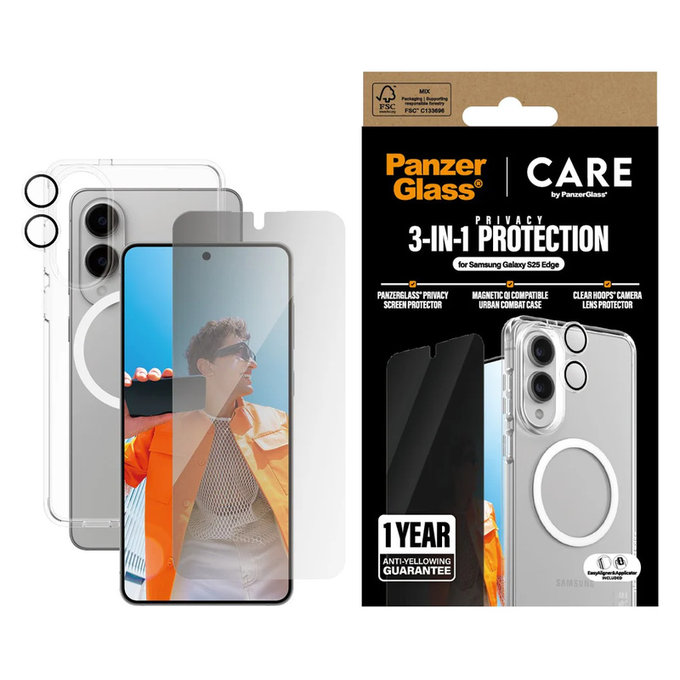 Bundle 3v1 Privacy za Samsung Galaxy S25 Edge, PanzerGlass