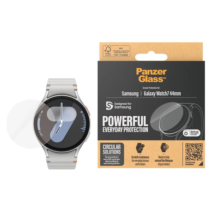 Kaljeno steklo UWF za Samsung Galaxy Watch7 44 mm, Prozorna, PanzerGlass