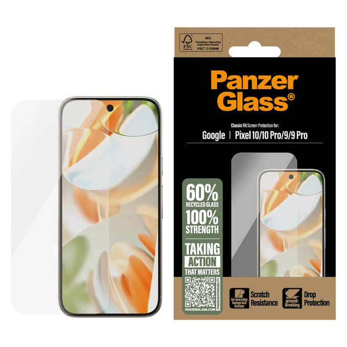 Kaljeno steklo za Google Pixel 10/10 Pro/9/9 Pro, Prozorna, PanzerGlass