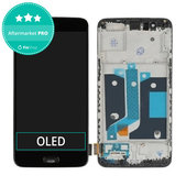 OnePlus 5 - LCD zaslon + steklo na dotik + okvir (Black) TFT
