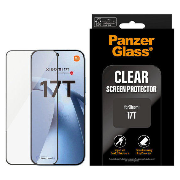 Kaljeno steklo UWF za Xiaomi 17T, Črna, PanzerGlass