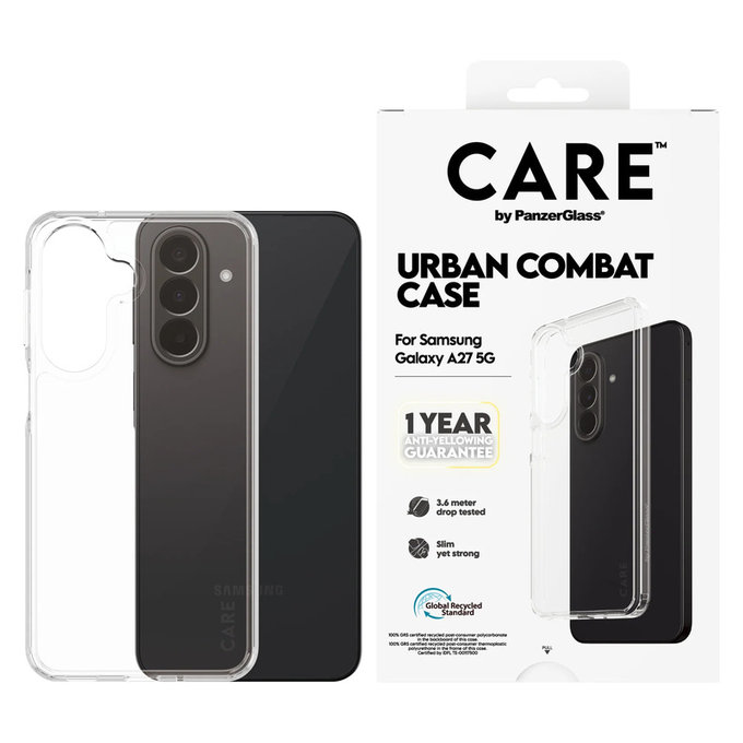Ovitek Urban Combat za Samsung Galaxy A27, Prozorna, PanzerGlass