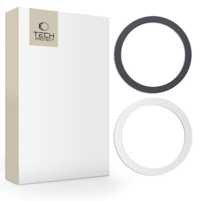 Magnetni MagSafe obroč MagMat MagSafe 2-PACK Black &, srebrna, Tech-Protect