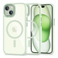 Ovitek MagMat MagSafe za iPhone 15, zelena/prozorna, Tech-Protect
