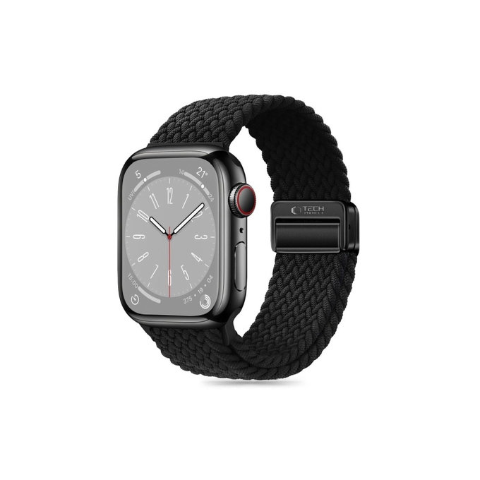 Pašček Nylonmag za Apple Watch 8 / 9 / 10 / 11 / SE / Ultra (44 / 45 / 46 / 49 mm), črna, Tech-Protect