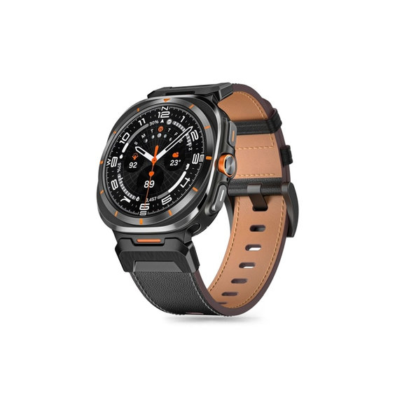 Pašček Delta Pro za Samsung Watch Ultra 1 / 2 2024-2026 (47 mm) Leather, črna, Tech-Protect