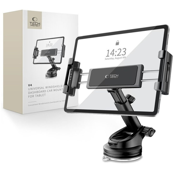 Avtomobilski nosilec V4 Universal Windshield & Dashboard for Tablet, črna, Tech-Protect