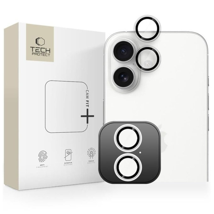 Zaščita kamere Camring Fit+ za iPhone 16 / 16 Plus / 17, prozorna, Tech-Protect