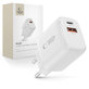 Omrežni polnilnik NCA20 2-PORT PD 20W / QC3.0, bela, Tech-Protect