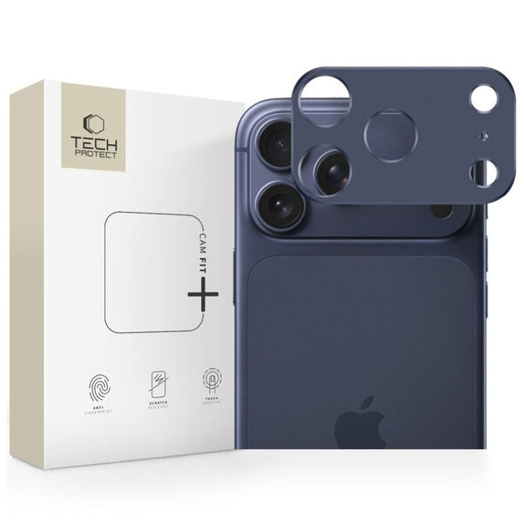 Zaščita kamere Camalloy Fit+ za iPhone 17 Pro, Deep Blue, Tech-Protect