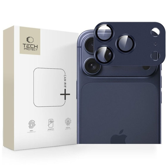 Zaščita kamere Camfull Fit+ za iPhone 17 Pro Max, Deep Blue, Tech-Protect