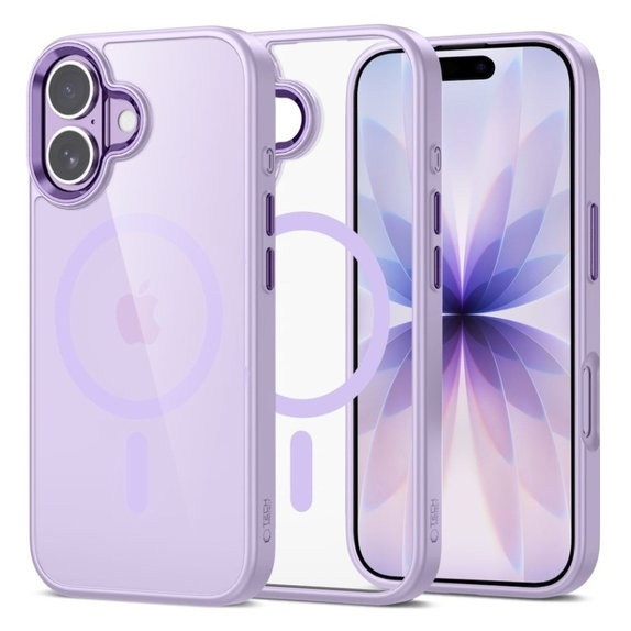 Ovitek MagMat MagSafe za iPhone 17, Lavender/Clear, Tech-Protect