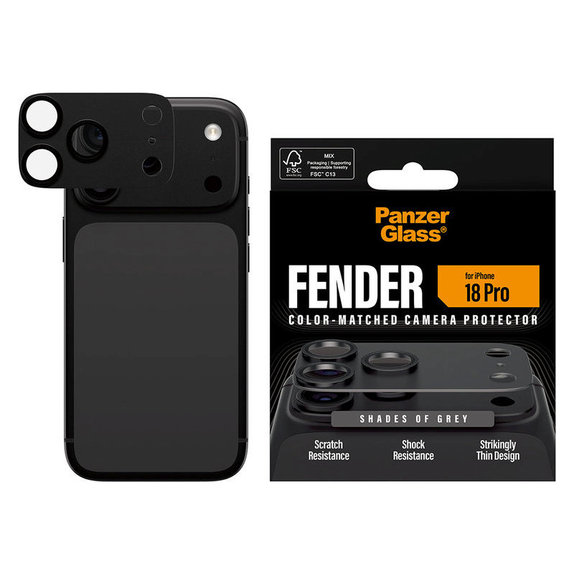 Zaščita objektiva Fender za iPhone 18 Pro, Shades of Grey, PanzerGlass