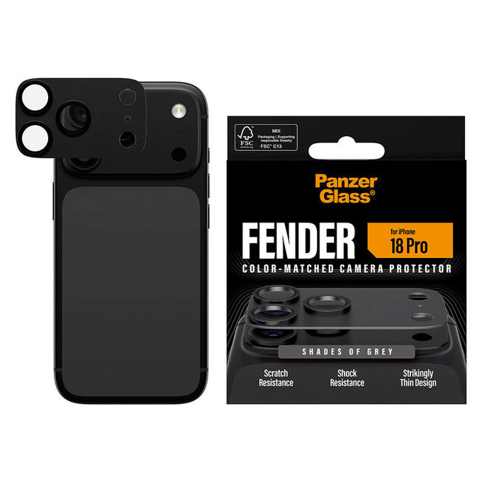Zaščita objektiva Fender za iPhone 18 Pro, Shades of Grey, PanzerGlass