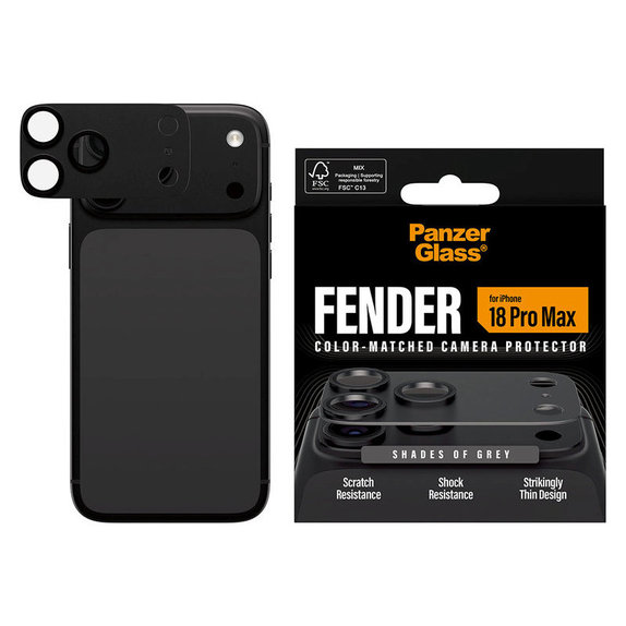 Zaščita objektiva Fender za iPhone 18 Pro Max, Shades of Grey, PanzerGlass