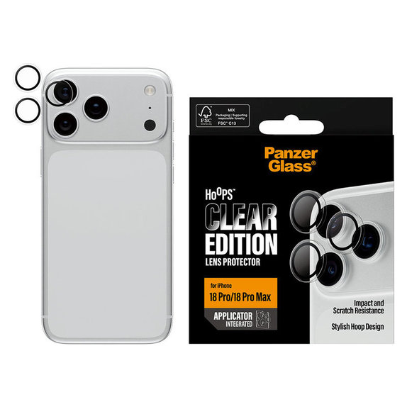 Zaščita objektiva kamere Hoops za iPhone 18 Pro/18 Pro Max, Prozorna, PanzerGlass