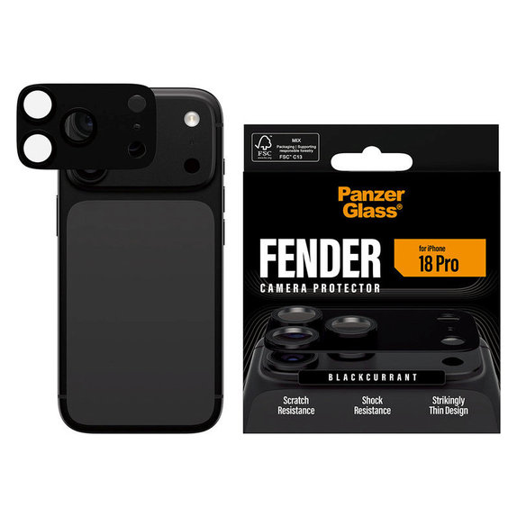 Zaščita objektiva Fender za iPhone 18 Pro, Black Currant Currant, PanzerGlass