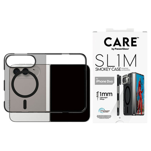 Ovitek SL1M Smokey s črnim MagSafe za iPhone Duo, PanzerGlass