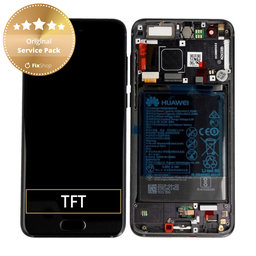 Huawei Honor 9 - LCD zaslon + steklo na dotik + okvir + baterija (Midnight Black) - 02351LGK Genuine Service Pack