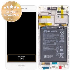 Huawei Nova Smart, Enjoy 6s, Honor 6c - LCD zaslon + steklo na dotik + okvir + baterija (White) - 02351FUU Genuine Service Pack