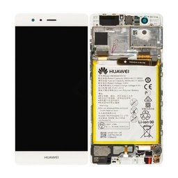 Huawei P9 - LCD zaslon + steklo na dotik + okvir + baterija (White) - 02350RRY, 02350RKF Genuine Service Pack