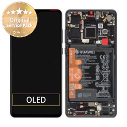 Huawei P30 - LCD zaslon + steklo na dotik + okvir + baterija (Black) - 02352NLL, 02354HLT Genuine Service Pack