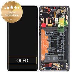 Huawei P30 Pro, P30 Pro 2020 - LCD zaslon + steklo na dotik + okvir + baterija (Black) - 02352PBT, 02355UMW, 02354NAK, 02355UNB Genuine Service Pack