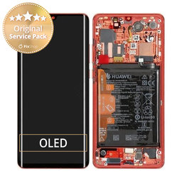 Huawei P30 Pro - LCD zaslon + steklo na dotik + okvir + baterija (Amber Sunrise) - 02352PGK Genuine Service Pack