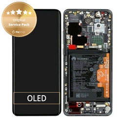 Huawei P40 Pro - LCD zaslon + steklo na dotik + okvir + baterija + senzor prstnih odtisov (Black) - 02353PJG Genuine Service Pack