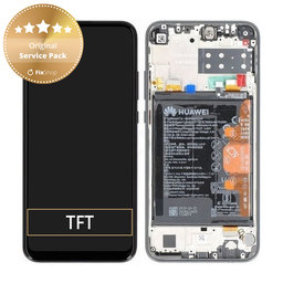 Huawei P40 Lite E - LCD zaslon + steklo na dotik + okvir + baterija (Midnight Black) - 02353FMW Genuine Service Pack