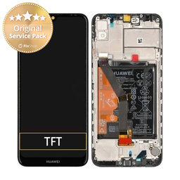 Huawei Y6s - LCD zaslon + steklo na dotik + okvir + baterija (Starry Black) - 02353JJW, 02353JJV Genuine Service Pack