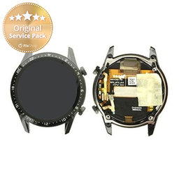 Huawei Watch GT2 Latona-B19 46mm - LCD zaslon + steklo na dotik + okvir (mat črna) - 02353FYU Genuine Service Pack