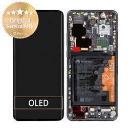 Huawei Mate 40 Pro NOH-NX9 - LCD zaslon + steklo na dotik + okvir + baterija (Mystic Silver) - 02353YXC Genuine Service Pack