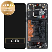 Huawei P30 - LCD zaslon + steklo na dotik + okvir + baterija (Black) - 02354HLT Genuine Service Pack