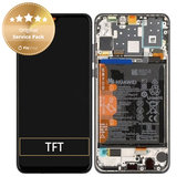 Huawei P30 Lite (2020) - LCD zaslon + steklo na dotik + okvir + baterija (Midnight Black) - 02353FPX, 02353DQU Genuine Service Pack