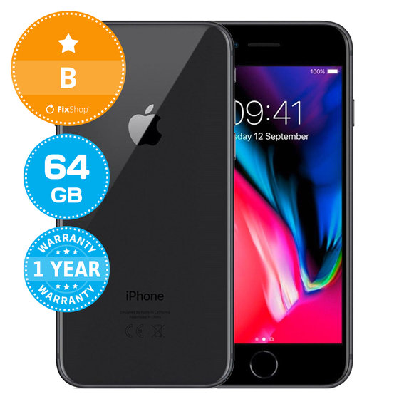 Apple iPhone 8 Space Gray 64GB B Prenovljen
