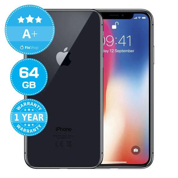 Apple iPhone X Space Gray 64GB A+ Prenovljen