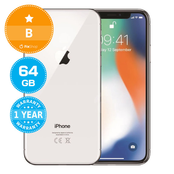 Apple iPhone X Silver 64GB B Prenovljen