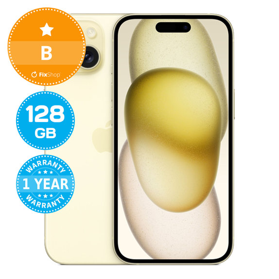 Apple iPhone 15 Yellow 128GB B Prenovljen