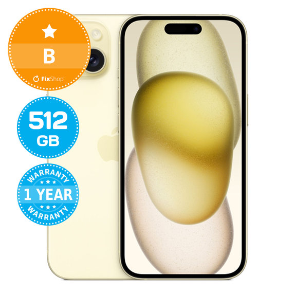 Apple iPhone 15 Yellow 512GB B Prenovljen