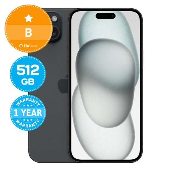 Apple iPhone 15 Plus Black 512GB B Prenovljen