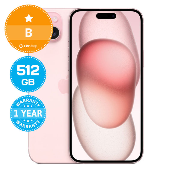 Apple iPhone 15 Plus Pink 512GB B Prenovljen