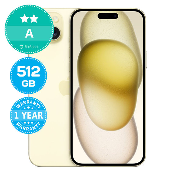Apple iPhone 15 Plus Yellow 512GB A Prenovljen