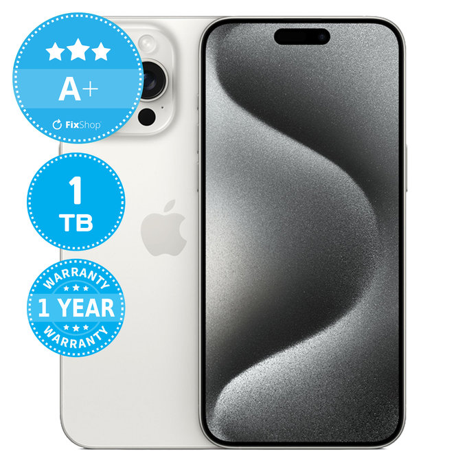 Apple iPhone 15 Pro Max White Titanium 1TB A+ Prenovljen