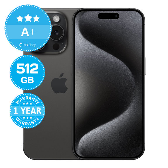 Apple iPhone 15 Pro Black Titanium 512GB A+ Prenovljen