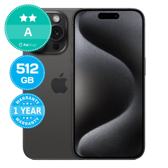 Apple iPhone 15 Pro Black Titanium 512GB A Prenovljen