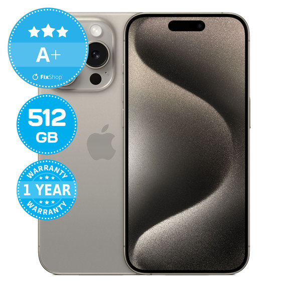 Apple iPhone 15 Pro Natural Titanium 512GB A+ Prenovljen